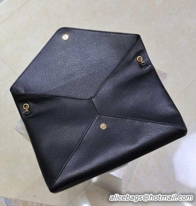 Promotional Saint Laurent Cassander XXL Envelope Pouch On Chain in Grained Lambskin 841702 Black 2025