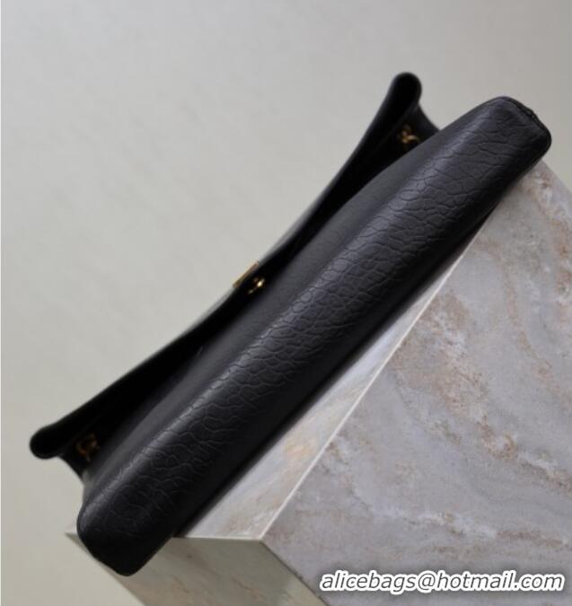 Promotional Saint Laurent Cassander XXL Envelope Pouch On Chain in Grained Lambskin 841702 Black 2025