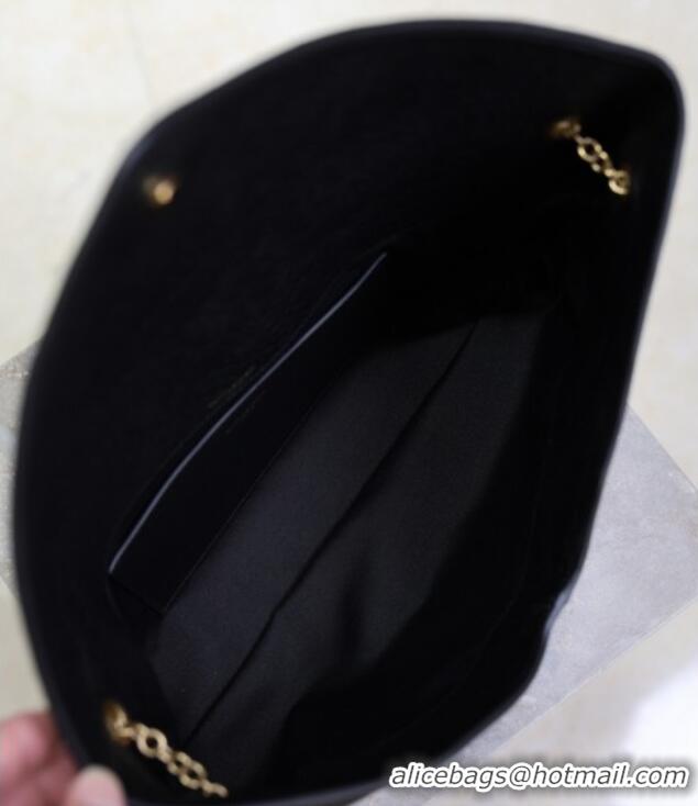 Promotional Saint Laurent Cassander XXL Envelope Pouch On Chain in Grained Lambskin 841702 Black 2025