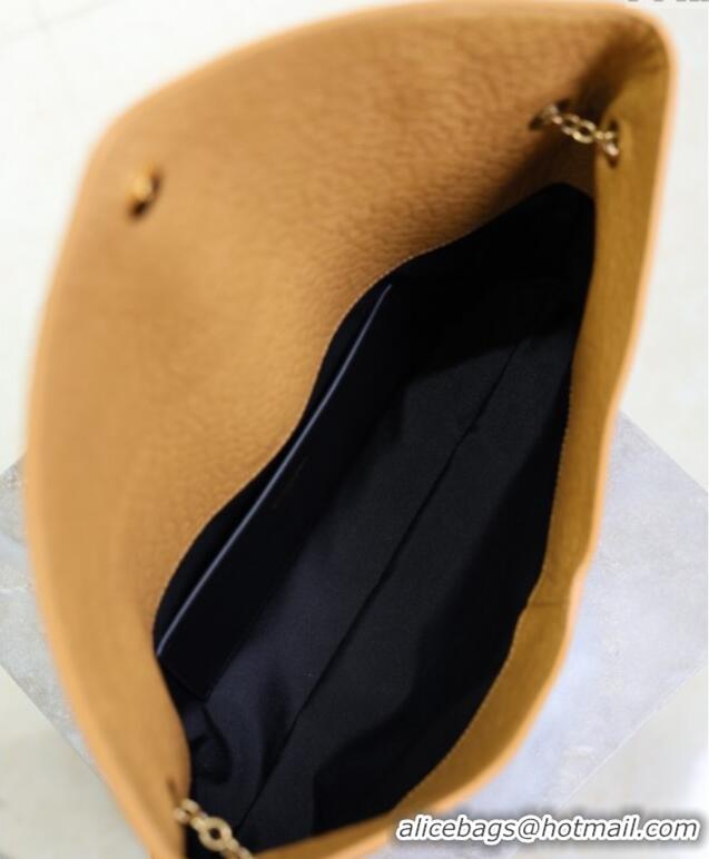Unique Grade Saint Laurent Cassander XXL Envelope Pouch On Chain in Grained Lambskin 841702 Brown 2025