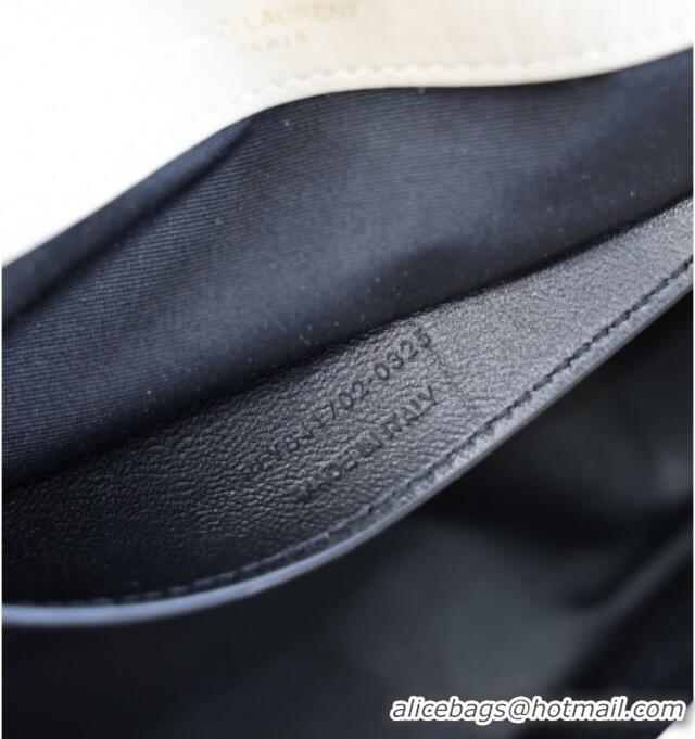 Popular Style Saint Laurent Cassander XXL Envelope Pouch On Chain in Grained Lambskin 841702 White 2025