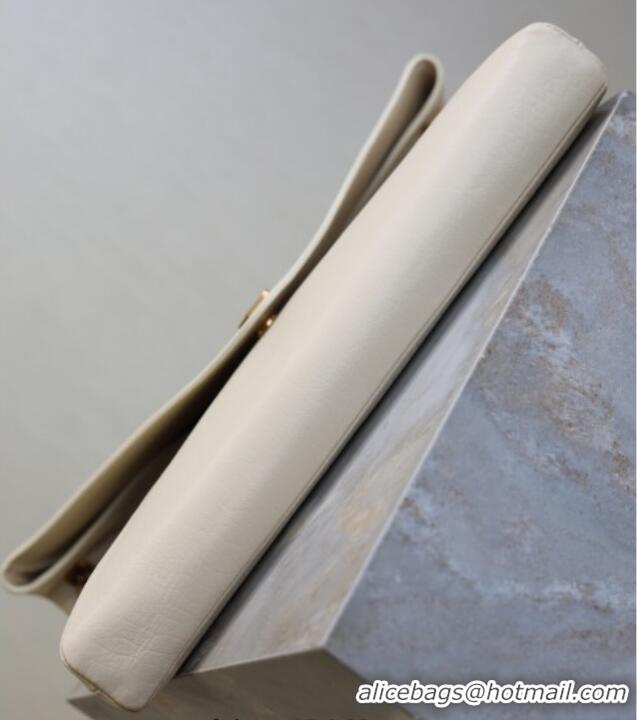Popular Style Saint Laurent Cassander XXL Envelope Pouch On Chain in Grained Lambskin 841702 White 2025