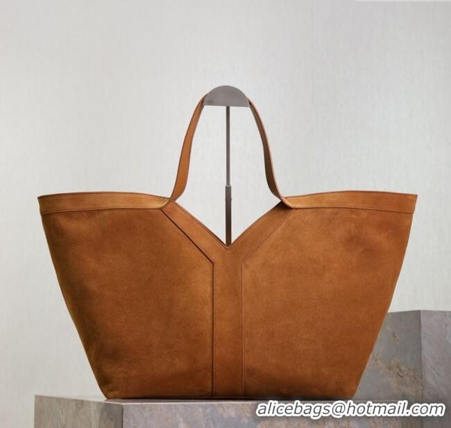 Buy Cheap Saint Laurent Y Tote Bag in Suede 817602 Brown 2025