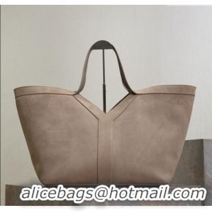 Top Quality Saint Laurent Y Tote Bag in Suede 817602 Grey 2025