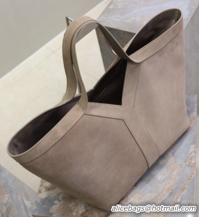 Top Quality Saint Laurent Y Tote Bag in Suede 817602 Grey 2025
