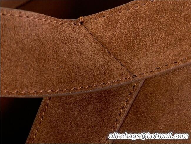 Best Quality Saint Laurent Y Tote Bag in Suede 817602 Dark Brown 2025