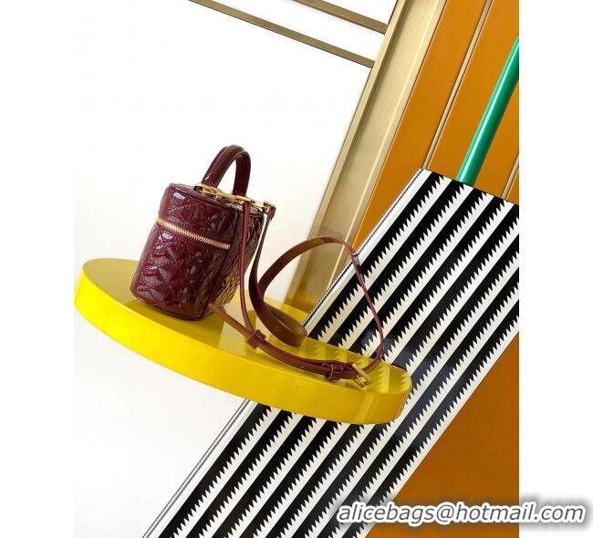 Super Quality Saint Laurent Gaby Vanity Bag in Patent Quilted Lambskin 766731 Burgundy 2025