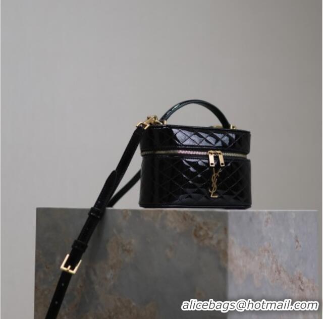 Buy Discount Saint Laurent Gaby Vanity Bag in Patent Quilted Lambskin 766731 Black 2025