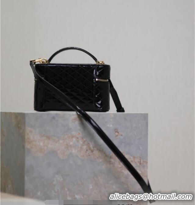 Buy Discount Saint Laurent Gaby Vanity Bag in Patent Quilted Lambskin 766731 Black 2025
