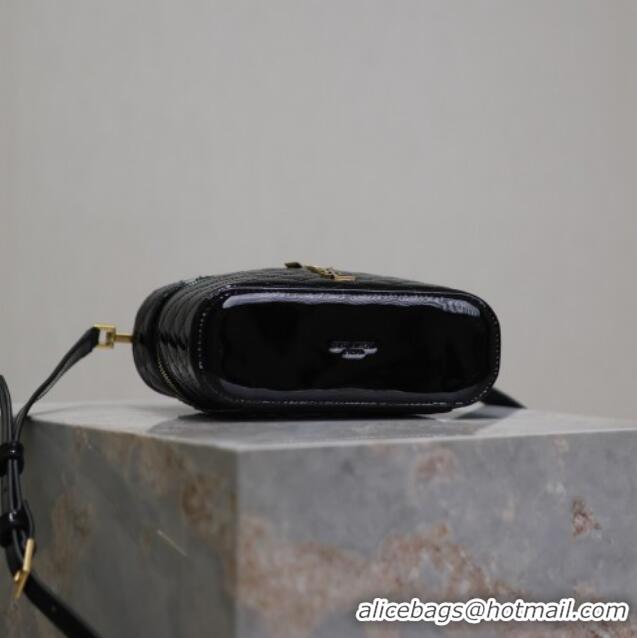 Buy Discount Saint Laurent Gaby Vanity Bag in Patent Quilted Lambskin 766731 Black 2025