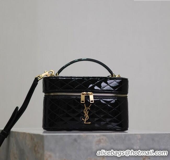 Buy Discount Saint Laurent Gaby Vanity Bag in Patent Quilted Lambskin 766731 Black 2025
