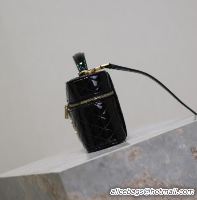 Buy Discount Saint Laurent Gaby Vanity Bag in Patent Quilted Lambskin 766731 Black 2025