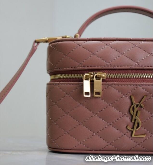 Reasonable Price Saint Laurent Gaby Vanity Bag in Quilted Lambskin 766731 Barely Pink 2025