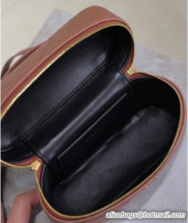 Reasonable Price Saint Laurent Gaby Vanity Bag in Quilted Lambskin 766731 Barely Pink 2025