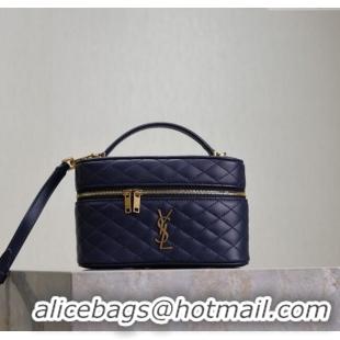 Promotional Saint Laurent Gaby Vanity Bag in Quilted Lambskin 766731 Abesse Blue 2025