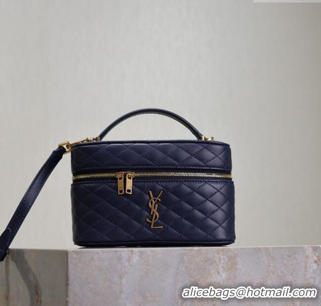 Promotional Saint Laurent Gaby Vanity Bag in Quilted Lambskin 766731 Abesse Blue 2025