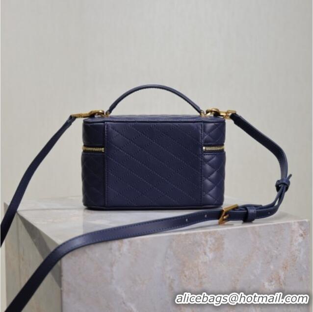Promotional Saint Laurent Gaby Vanity Bag in Quilted Lambskin 766731 Abesse Blue 2025