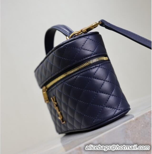 Promotional Saint Laurent Gaby Vanity Bag in Quilted Lambskin 766731 Abesse Blue 2025