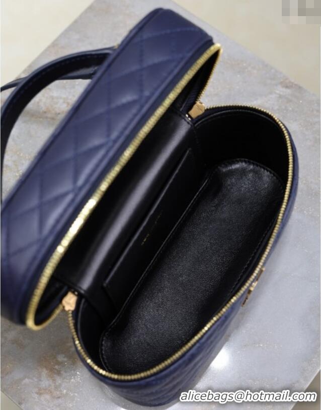 Promotional Saint Laurent Gaby Vanity Bag in Quilted Lambskin 766731 Abesse Blue 2025