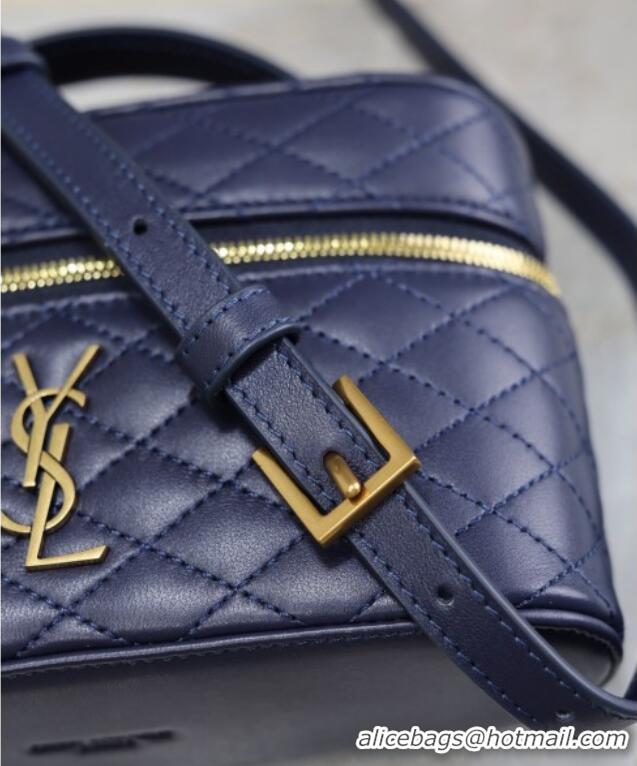 Promotional Saint Laurent Gaby Vanity Bag in Quilted Lambskin 766731 Abesse Blue 2025