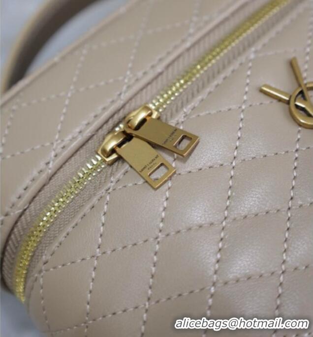 Super Quality Saint Laurent Gaby Vanity Bag in Quilted Lambskin 766731 Dark Toffee 2025
