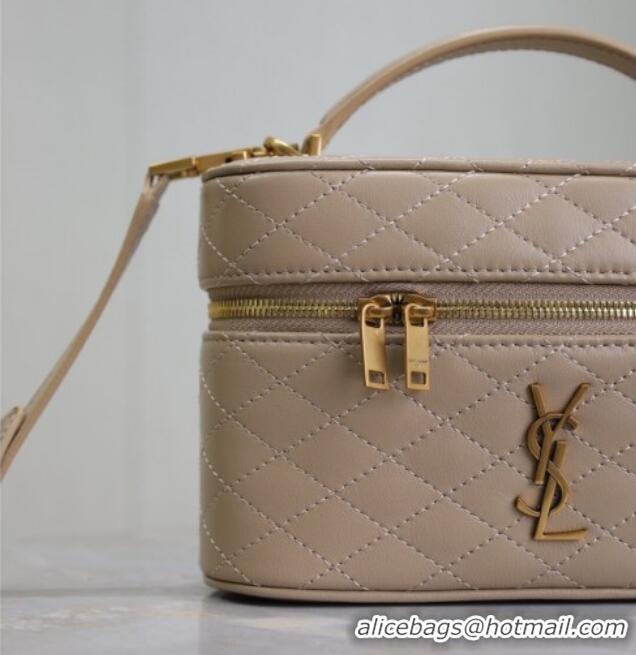 Super Quality Saint Laurent Gaby Vanity Bag in Quilted Lambskin 766731 Dark Toffee 2025