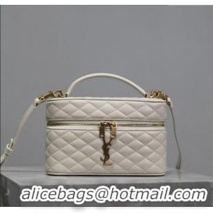 Cheap Design Saint Laurent Gaby Vanity Bag in Quilted Lambskin 766731 White 2025