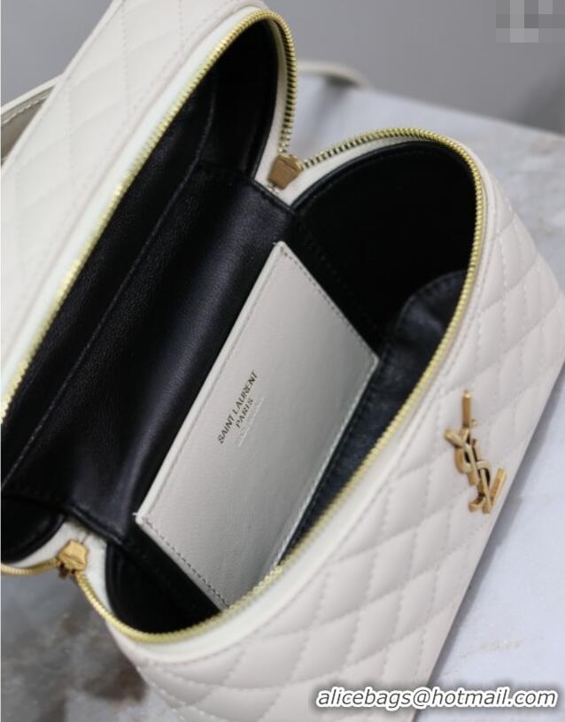 Cheap Design Saint Laurent Gaby Vanity Bag in Quilted Lambskin 766731 White 2025