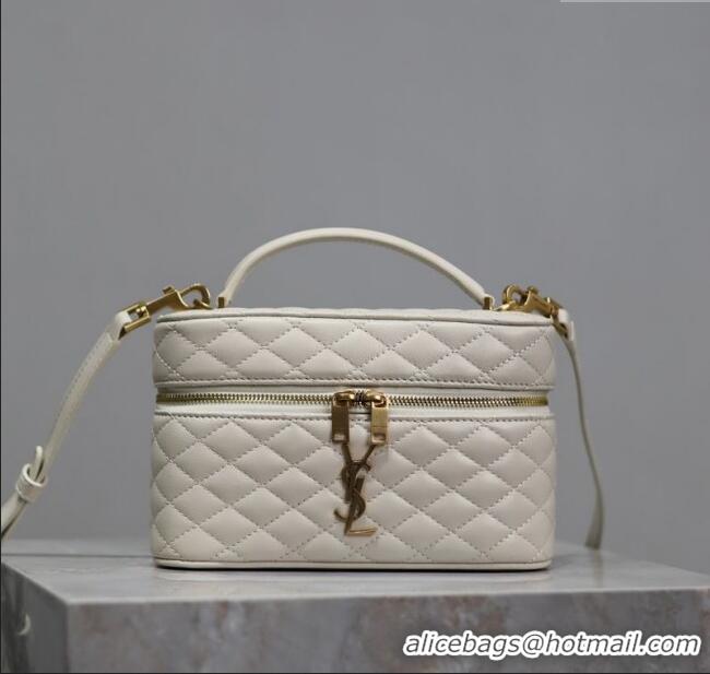 Cheap Design Saint Laurent Gaby Vanity Bag in Quilted Lambskin 766731 White 2025