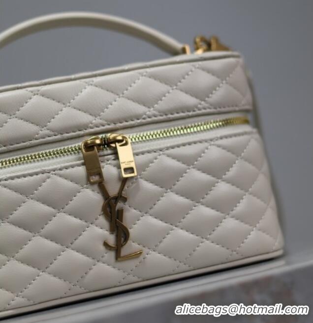 Cheap Design Saint Laurent Gaby Vanity Bag in Quilted Lambskin 766731 White 2025