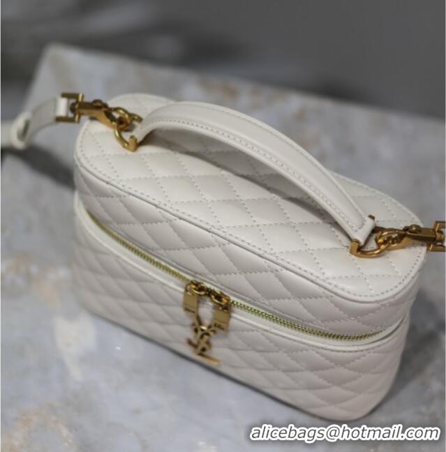 Cheap Design Saint Laurent Gaby Vanity Bag in Quilted Lambskin 766731 White 2025