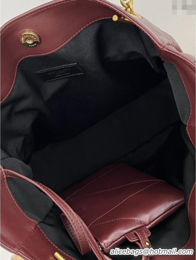 Super Quality Saint Laurent Jamie Shopping Small Bag in Lambskin 833948 Burgundy 2025