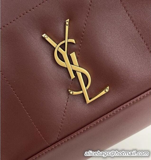 Super Quality Saint Laurent Jamie Shopping Small Bag in Lambskin 833948 Burgundy 2025