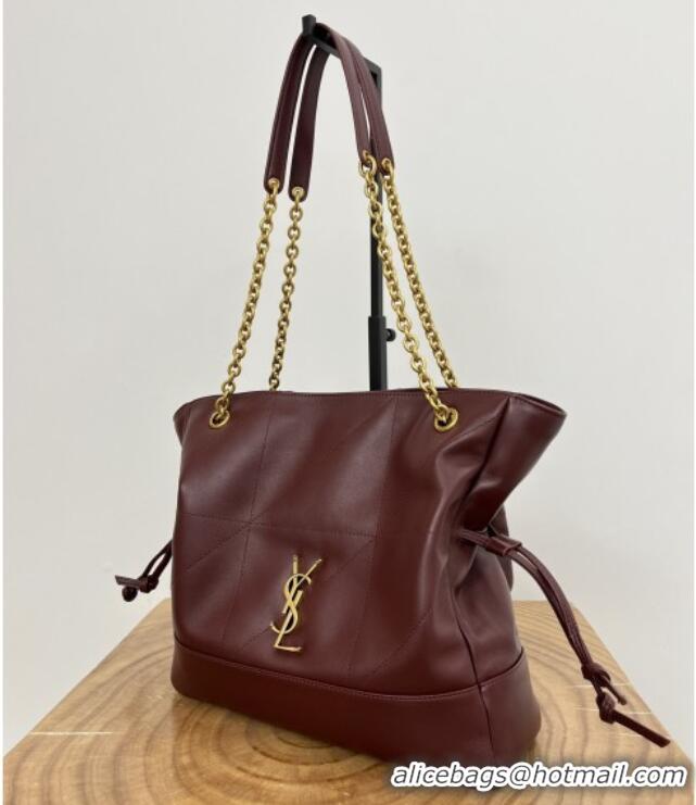 Super Quality Saint Laurent Jamie Shopping Small Bag in Lambskin 833948 Burgundy 2025