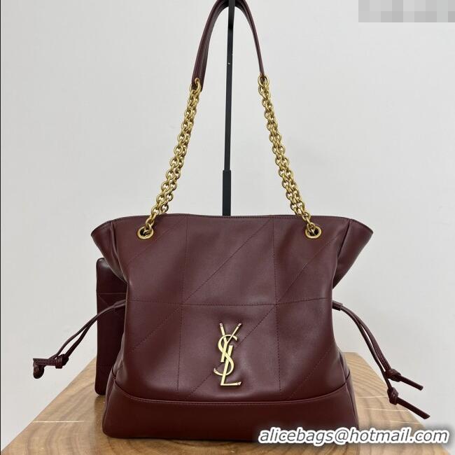 Super Quality Saint Laurent Jamie Shopping Small Bag in Lambskin 833948 Burgundy 2025