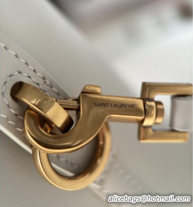 Good Product Saint Laurent LE 37 Mini Bucket Bag in Shiny Calfskin 765870 White 2025 Top Quality