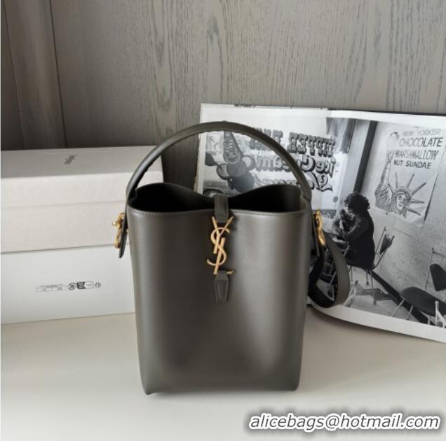 Buy Discount Saint Laurent LE 37 Mini Bucket Bag in Shiny Calfskin 765870 Light Musk 2025 Top Quality