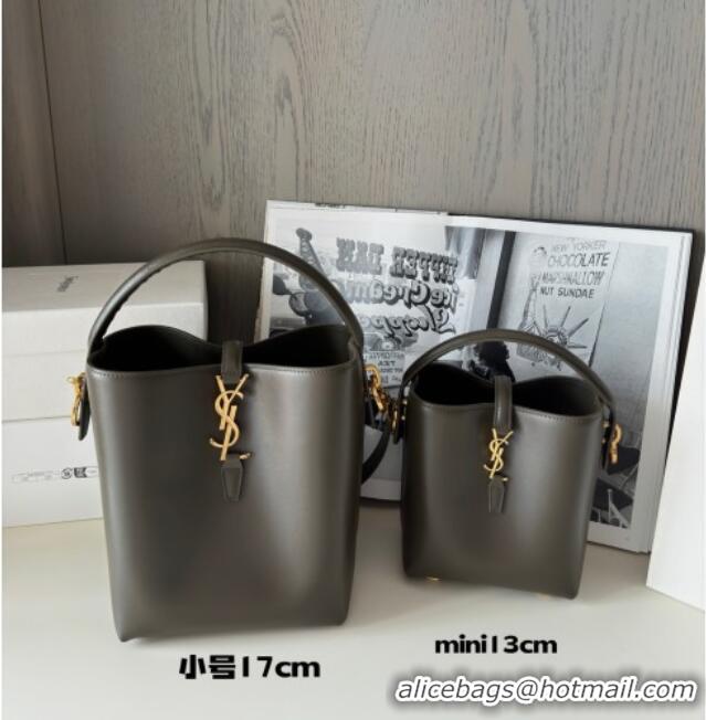 Buy Discount Saint Laurent LE 37 Mini Bucket Bag in Shiny Calfskin 765870 Light Musk 2025 Top Quality