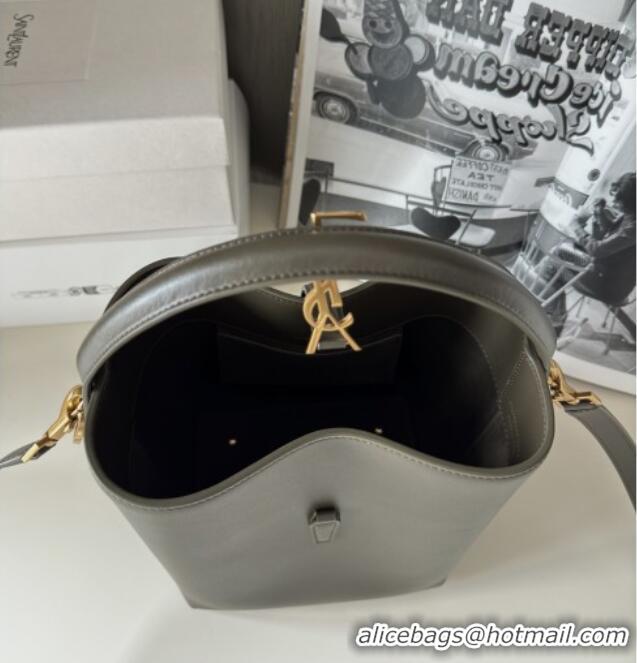 Buy Discount Saint Laurent LE 37 Mini Bucket Bag in Shiny Calfskin 765870 Light Musk 2025 Top Quality