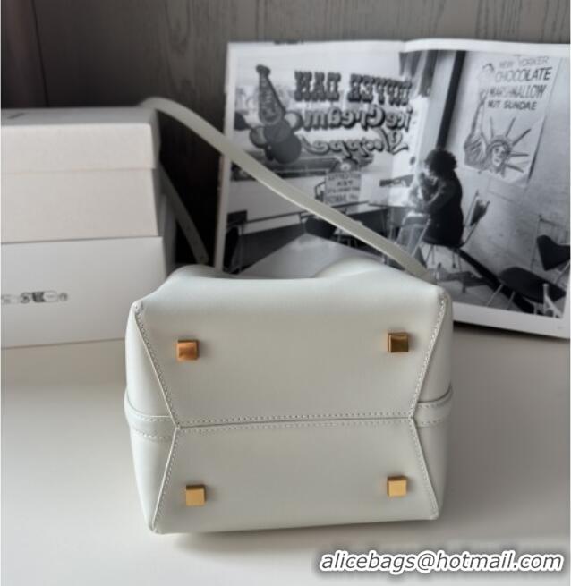 Famous Brand Saint Laurent Le 37 Small Bucket bag in Shiny Leather 749036 White 2025 Top Quality