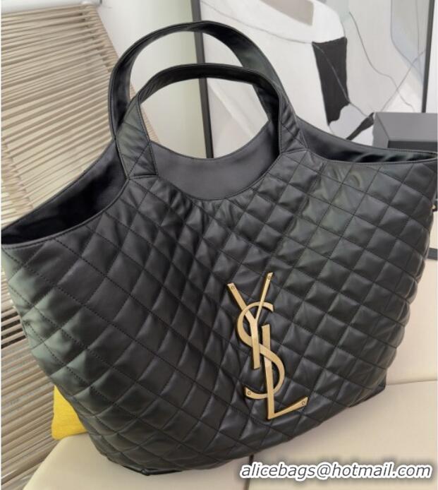 Best Price Saint Laurent Icare Maxi Shopping Bag in Quilted Lambskin 698651 Black 2025 Top Quality