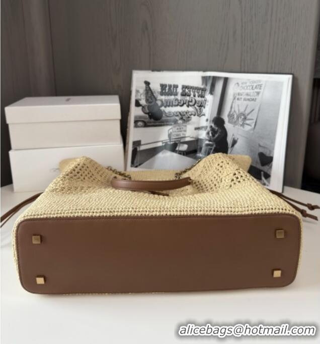 Discount Saint Laurent Jamie Shopping Bag in Raffia Straw 809824 Beige 2025 Top Quality