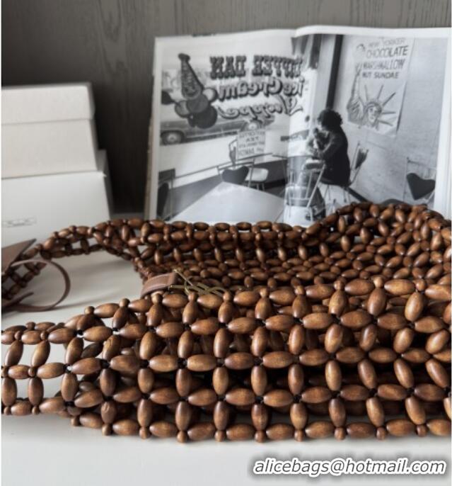Well Crafted Saint Laurent LE 5 A 7 Large Bag in Wood Beads 823807 2025 Top Quality