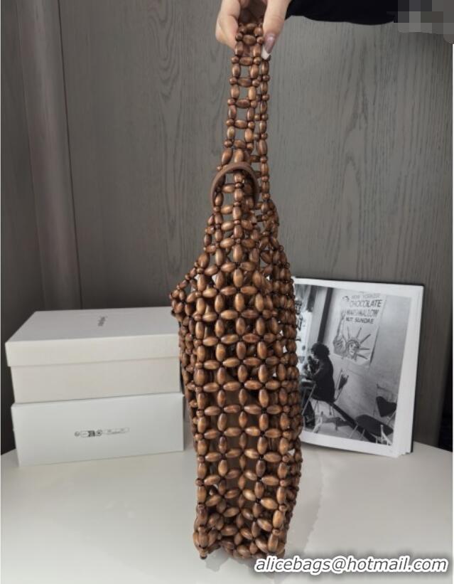 Well Crafted Saint Laurent LE 5 A 7 Large Bag in Wood Beads 823807 2025 Top Quality