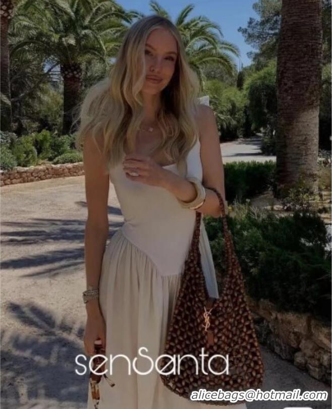 Well Crafted Saint Laurent LE 5 A 7 Large Bag in Wood Beads 823807 2025 Top Quality