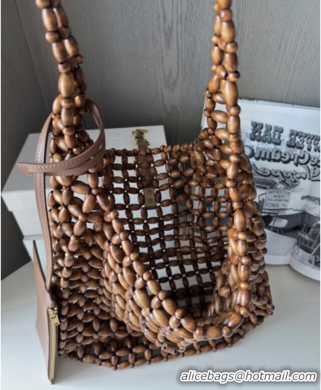 Well Crafted Saint Laurent LE 5 A 7 Large Bag in Wood Beads 823807 2025 Top Quality