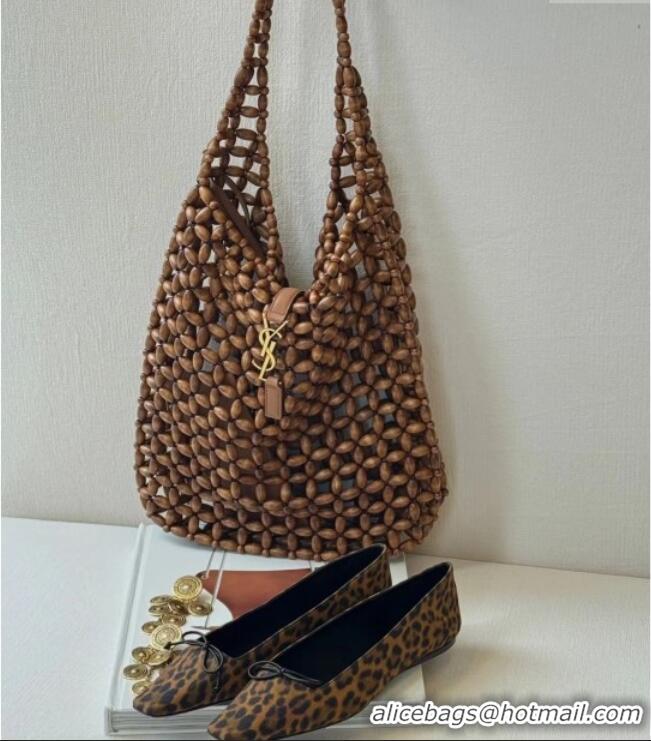 Well Crafted Saint Laurent LE 5 A 7 Large Bag in Wood Beads 823807 2025 Top Quality