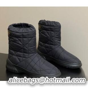Grade Quality Dior DiorAlps Frost Ankle Boots in Cannage Quilted Nylon Black 1029001