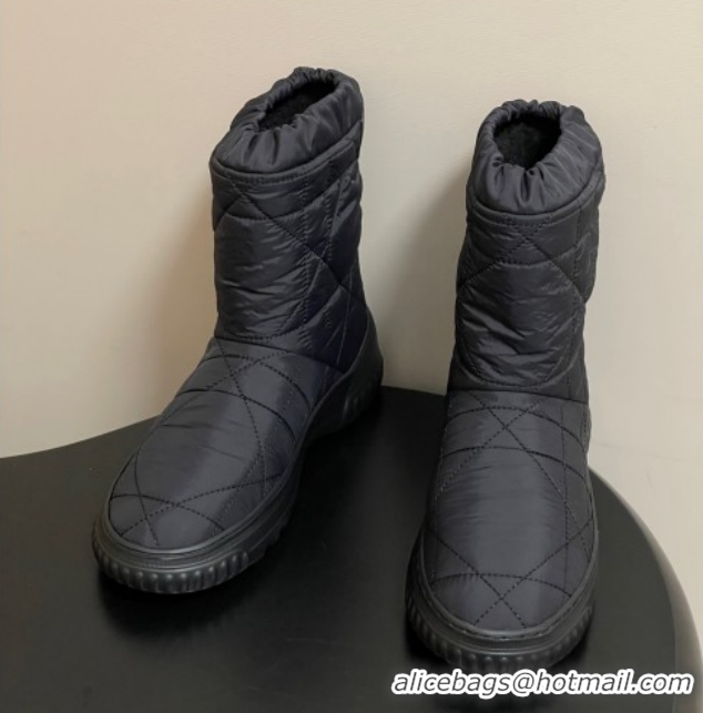 Grade Quality Dior DiorAlps Frost Ankle Boots in Cannage Quilted Nylon Black 1029001