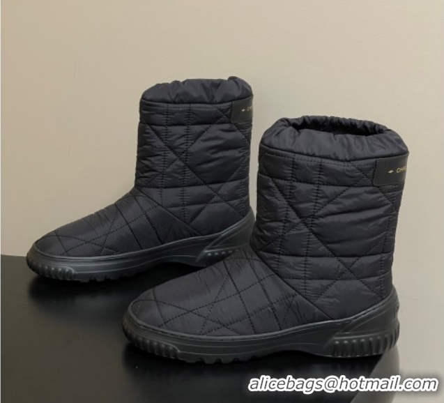 Grade Quality Dior DiorAlps Frost Ankle Boots in Cannage Quilted Nylon Black 1029001
